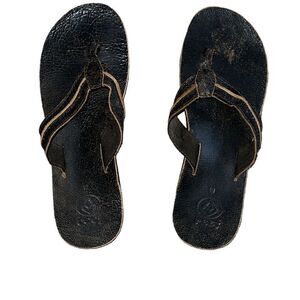 Reef Distressed Brown Leather Thong Sandals Size 10